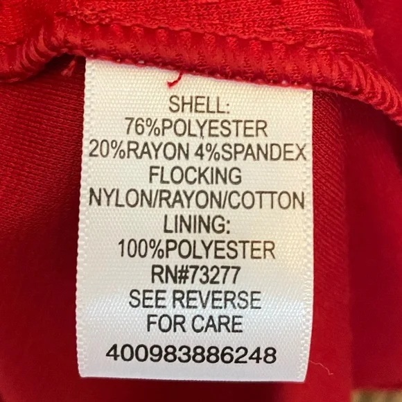 ELLE Dress Eiffel Tower Paris Pleated Ponte Knit Sleeveless Black Red Size 10 - Picture 9 of 13